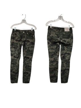 True Religion Camouflage Skinny Halle Jeans Size 27 Multicolor Green